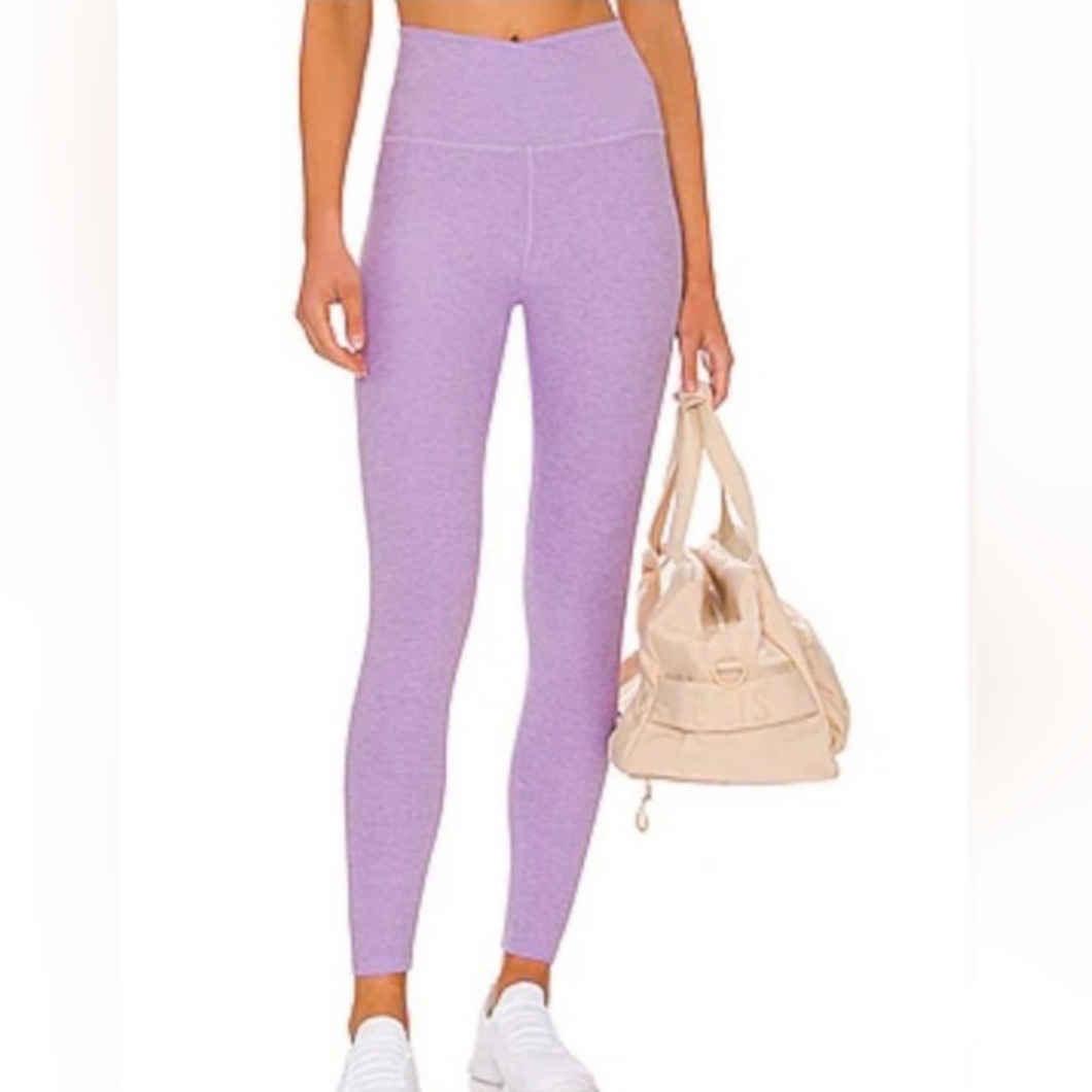 Beyond Yoga At Your Leisure High Waist Light Purple Cross Front Leggings Womens